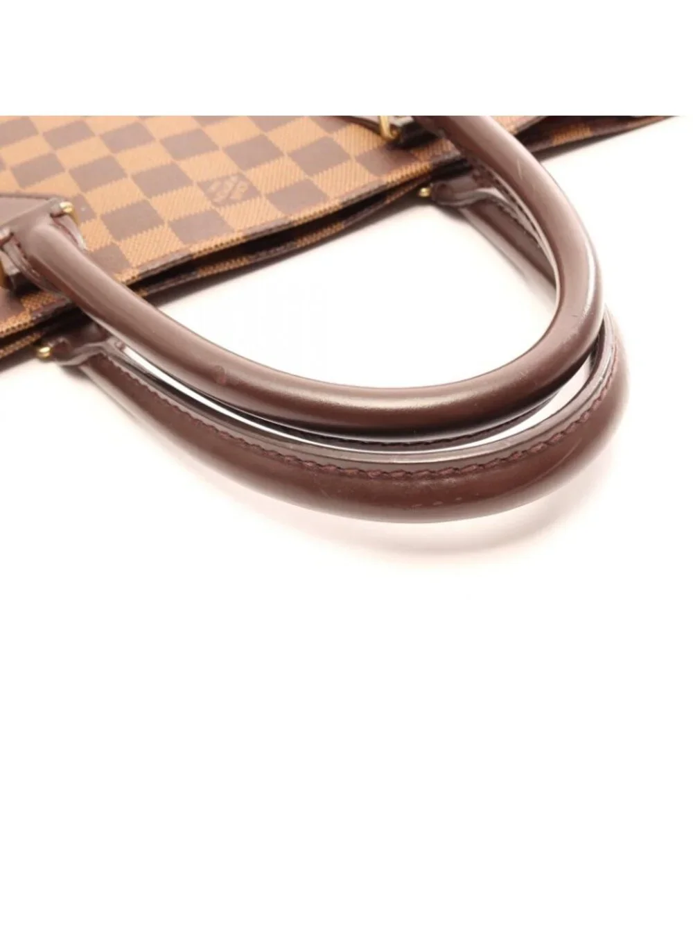 Louis Vuitton Tote Sac Plat Damier Ebene Canvas Leather
